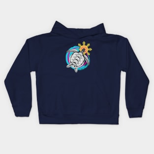 Tribal line Art Turtle / Baybayin word Padayon (to continue) Kids Hoodie